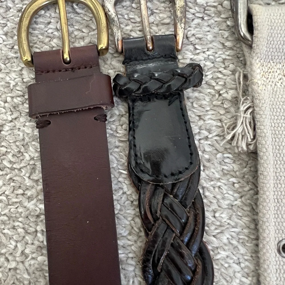 New York & Company and Target Leather Four Assorted Brown Black Cream Tan Belts